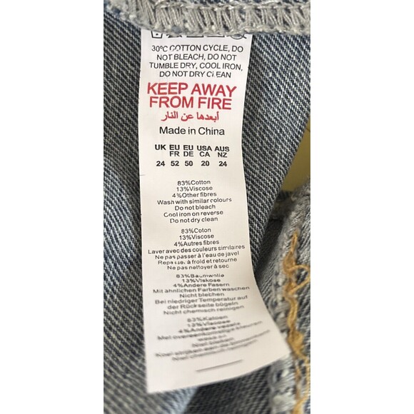 PrettyLittleThing Medium Wash Jean Waistband Detail Denim Corset Top Size 20 US - Picture 9 of 9